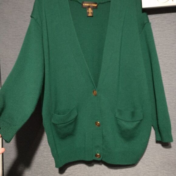 Classiques Entire teal 3 button men's cardigan size small - Picture 2 of 5